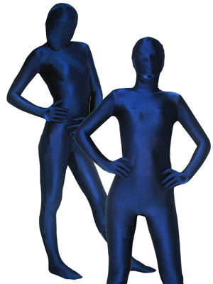 Deep Blue Unicolor Spandex Unisex Zentai Suit